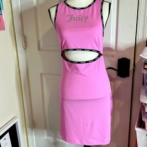 💗💋{Juicy Couture} Beautiful Fitted Bling Logo Cut Out Ribbed Tank Dress!